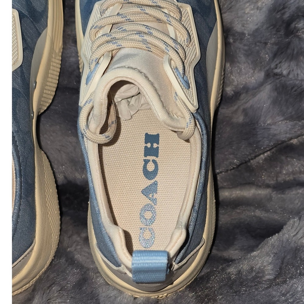 NWB Coach C270 Tech Runner signature canvas chambray‎ blue/cream size 5 EU  35.5 - Picture 7 of 10